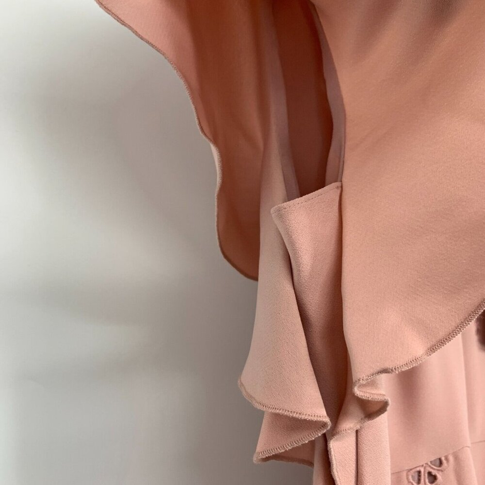 Kate Spade Dress Cutout Crepe Dress Pink Ruffle Eyelet NWT - Picture 9 of 16